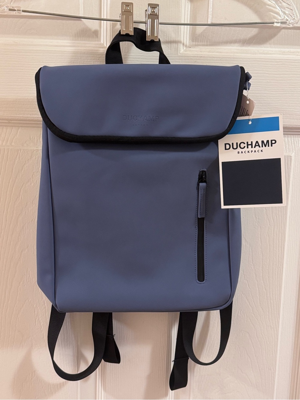 Duchamp Unisex Slate-Blue Roll-Top Backpack